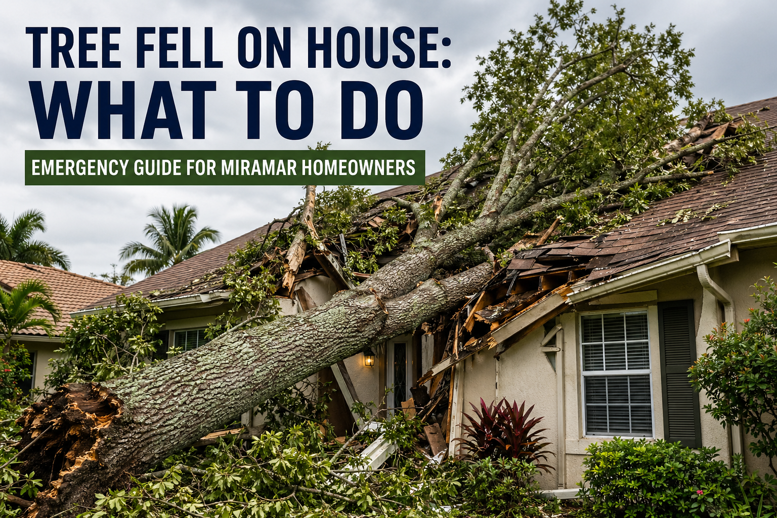 🌳 Tree Fell on House: What to Do Immediately (A Homeowner’s Guide in Miramar)